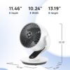 DREO Smart Fan for Bedroom, 120° Vertical and 90° Oscillating Fan with Voice Control, 13 Inch Height Quiet Air Circulator for Whole Room, 70 ft, 4 Speeds, 5 Modes, 12H Timer, Desk Fans for Home, White