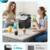 EUHOMY Nugget Ice Maker Countertop with Handle, Ready in 4 Mins, Max 40lbs/24H, Chewable Ice, Self-Cleaning, Portable Sonic Ice Maker with Basket and Scoop, for Home/Party/RV/Camping (Black)