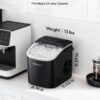 EUHOMY Countertop Ice Maker Machine with Handle, 26lbs in 24Hrs, 9 Ice Cubes Ready in 6 Mins, Auto-Cleaning Portable Ice Maker with Basket and Scoop, for Home/Kitchen/Camping/RV. (Black)