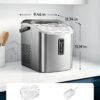 EUHOMY Ice Maker Countertop, 9 Cubes Ready in 6 Mins, 26lbs/24H, Self-Cleaning, Portable Ice Maker Machine with Carry Handle, Basket and Scoop, 2 Sizes of Bullet Ice for Home, Kitchen, Office