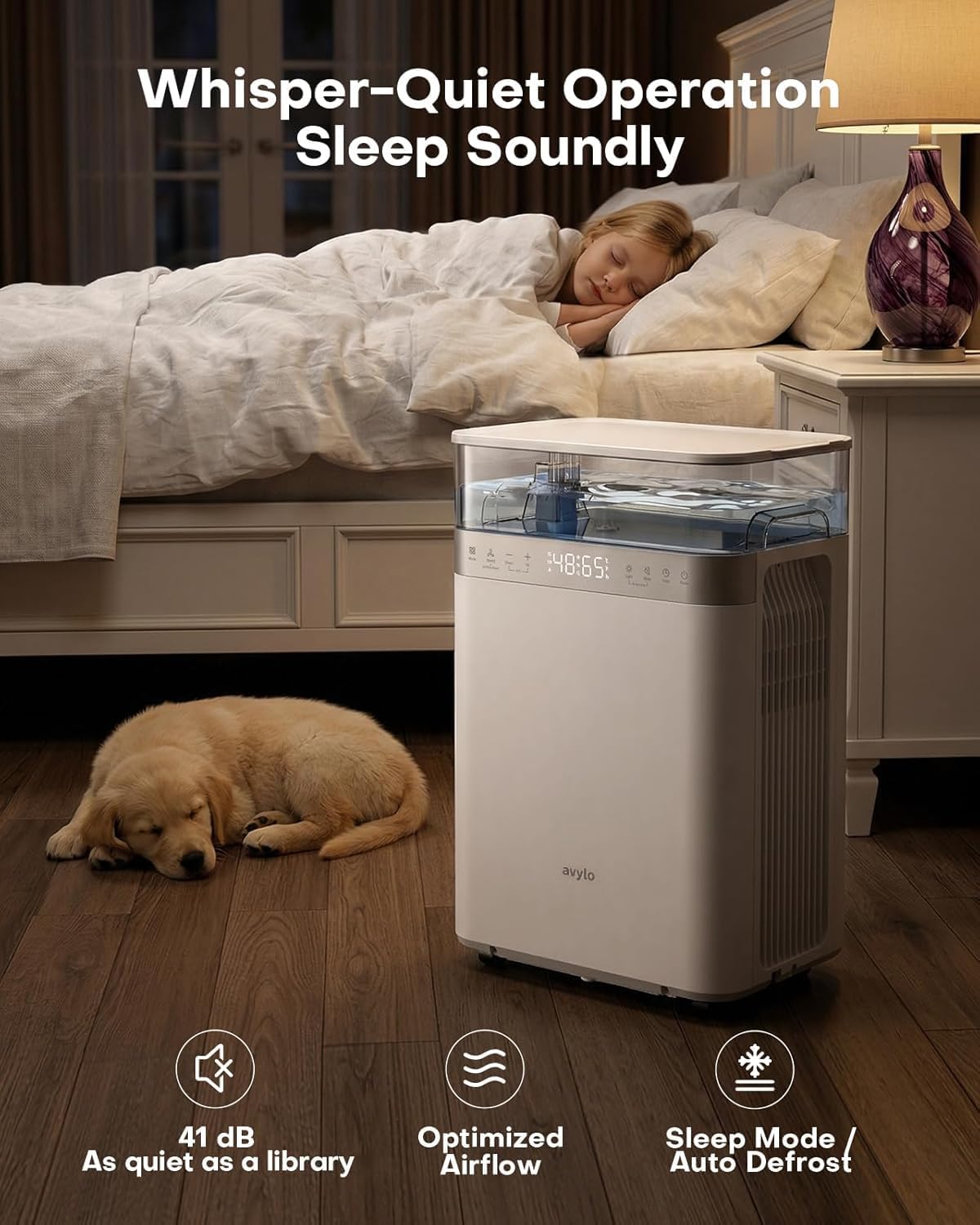 avylo Dehumidifier for Basement with Pump and Hose, Max 90 Pints/D, White | Energy Star Most Efficient 2025,5000 Sq.Ft Dehumidifier,Top Mounted 2.11Gal Tank,3 Drainage Option,Auto Shut Off,Auto Defrost avylo Dehumidifier for Basement with Pump and Hose, Max 90 Pints/D, White | Energy Star Most Efficient 2025,5000 Sq.Ft Dehumidifier,Top Mounted 2.11Gal Tank,3 Drainage Option,Auto Shut Off,Auto Defrost - Image 6