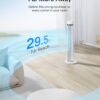 PELONIS 40 inch Bladeless Tower Fan for Bedroom, Standing Fan with Remote Control, 26ft/s, 90° Oscillation, 3 Speed Settings, 27dB, 3 Modes, 15-Hour Timer, LED Display, Fan that Blows Cold Air, White