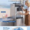 VEVOR Commercial Ice Cream Machine, 20-28L/H Yield, 2200W 3-Flavor Freestanding Soft Serve Ice Cream Maker with 2 x 6L Hoppers & Hopper Agitation, Pre-Cooling Self-Cleaning for Snack Dessert Shops