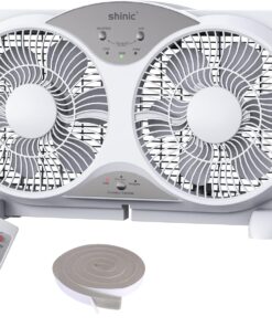 shinic Window Fan, 2026 Updated Quiet Window Exhaust Fan. Reversible Airflow, 9" Blades, Full Remote Control, 3 Functions 3 Speeds. Adjustable Width 23.8"-37", for Bathroom & Kitchen, ETL Certified