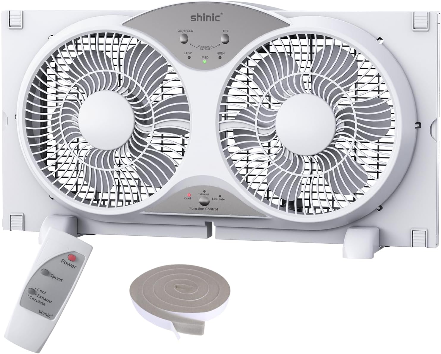 shinic Window Fan, 2026 Updated Quiet Window Exhaust Fan. Reversible Airflow, 9" Blades, Full Remote Control, 3 Functions 3 Speeds. Adjustable Width 23.8"-37", for Bathroom & Kitchen, ETL Certified shinic Window Fan, 2026 Updated Quiet Window Exhaust Fan. Reversible Airflow, 9" Blades, Full Remote Control, 3 Functions 3 Speeds. Adjustable Width 23.8"-37", for Bathroom & Kitchen, ETL Certified