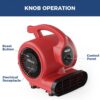 ALORAIR 600 CFM Air Mover Blower Fan for Industrial, Workshop, and Home Use - 3 Speeds, 5 Adjustable Angles and Daisy Chain - Ideal for Water Damage Restoration and Plumbing - GF600A Red