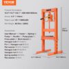 VEVOR Hydraulic 6 Ton H-Frame Garage Floor Adjustable Shop Press with Plates, 6T, Orange