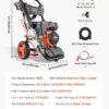 VEVOR Gas Pressure Washer, 3600 PSI 2.6 GPM, Gas Powered Pressure Washer with Copper Pump, Spray Gun and Extension Wand, 5 Quick Connect Nozzles, for Cleaning Cars, Homes, Driveways, Patios