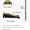 VEVOR 3 Ton Low Profile Floor Jack | Heavy-Duty Racing, Dual Pistons Quick Lift Pump, Lifting Range 3.35"-19.69"