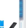 DREO Evaporative Air Swamp Cooler, 40” Standing Fans that Blow Cold Air, 80° Oscillating Bladeless Cooling Fan for Bedroom, Removable Water Tank, Ice Packs, Remote Control, 4 Speeds, 7H Timer, White