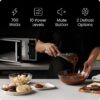 Chefman Compact Countertop Microwave Oven 0.7 Cu. Ft., 700W with 10 Power Levels, 3 Cooking Presets with One-Touch Express Cook, 2 Defrost Settings, Child Safety Lock, & Mute Button – Stainless Steel
