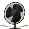 Holmes 12 Inch Oscillating Table Fan 3 Speeds 75 Degree Wide Angle Oscillation Adjustable 15 Degree Tilt Quiet Operation Home Office Bedroom Kitchen Black