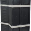 Sunnydaze 72" H Resin Garage Storage Cabinet - Garage Cabinet with Lockable Doors and Adjustable Shelves - Freestanding Utility Storage for Laundry Room, Office, Basement - Charcoal/Gray Trim