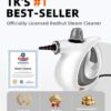 Pressurized Handheld Steam Cleaner for home with 12pcs Accessories & Safety Lock – Multi-Surface Natural Deep Steamer for Cleaning Car, Furniture, Floor, Upholstery, Tile, Grout, Windows(dark gray)