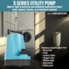 Little Giant 5-MSP 115-Volt, 1/6 HP, 1500 GPH, Aluminum Manual Utility Pump, 25-Ft. Cord, Blue 505712