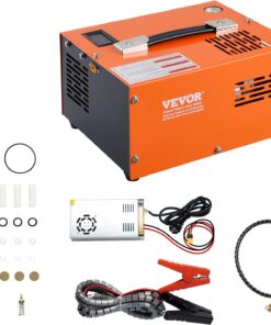 VEVOR PCP Air Compressor, 4500PSI/30Mpa Portable PCP Airgun Compressor with External Converter, DC12V, AC115V | Oil & Water-Free | Manual-Stop Air Rifle, Paintball and Scuba Tank Compressor Pump