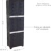 Sunnydaze 72" H Resin Garage Storage Cabinet - Garage Cabinet with Lockable Doors and Adjustable Shelves - Freestanding Utility Storage for Laundry Room, Office, Basement - Shadow