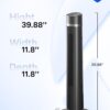 PELONIS 40 inch Bladeless Tower Fan for Bedroom, Standing Fan with Remote Control, 26ft/s, 90° Oscillation, 3 Speed Settings, 27 Db, 3 Modes, 15-Hour Timer, LED Display, Fan that Blows Cold Air, Grey
