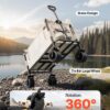 VEVOR 3-in-1 550lbs/220L Large Collapsible Folding Wagon, Convert to Bench, Foldable Beach Wagon with Wheels for Sand, Outdoor Utility Wagon for Groceries, Camping, Sports, Shopping