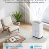 PLUSCENT 21 Pint Dehumidifier for Basement with Drain Hose up to 1500 Sq Ft | 3 Modes, Smart Humidity Control, Quiet & Portable, 24H Timer & Auto Defrost, Ideal for Home, RV & Bathrooms
