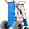 VEVOR Beach Cart with Large Wheels for Sand, 165 lbs Load Capacity, Heavy Duty Folding Beach Wagon with 12" Balloon Wheels, Insulated Cooler Bag, Umbrella Holder, Holds 4 Chairs for Camping & Fishing