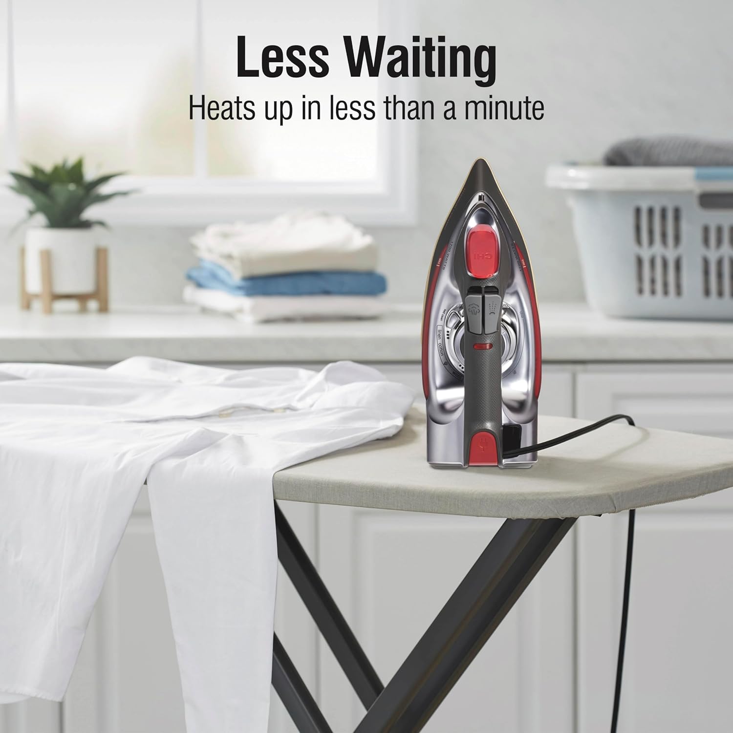 CHI Steam Iron for Clothes with Vertical Steam Burst, Professional Grade, Titanium Ceramic Soleplate, 400+ Steam Holes, 1700 Watts, 3-Way Auto Shutoff, 8' Cord CHI Steam Iron for Clothes with Vertical Steam Burst, Professional Grade, Titanium Ceramic Soleplate, 400+ Steam Holes, 1700 Watts, 3-Way Auto Shutoff, 8' Cord - Image 6
