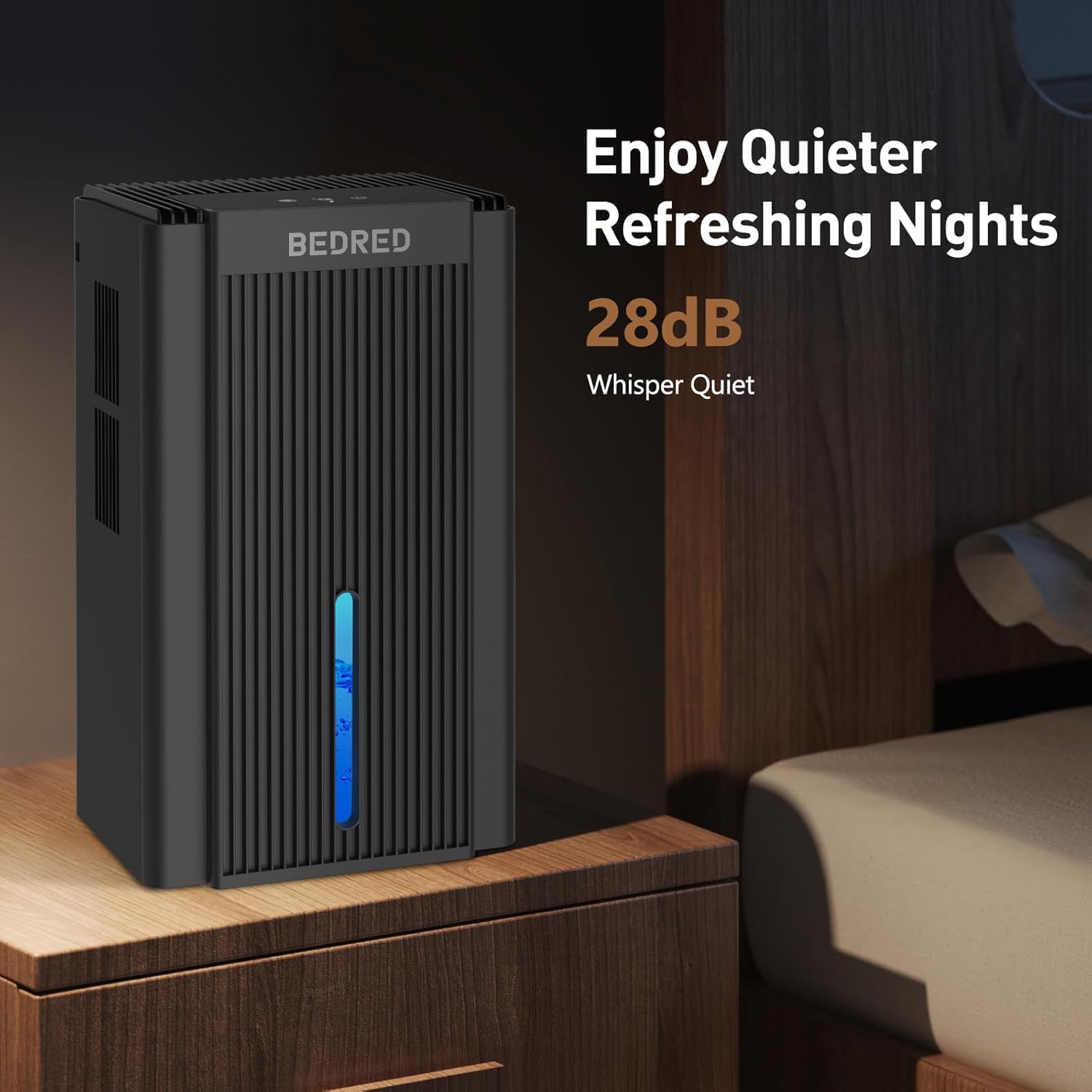 BEDRED Dehumidifier, 95OZ Dehumidifier for Home 1000 sq ft - Quiet with Auto Shut Off & Relaxing 7 Color Ambient Light, Ideal for Livingroom, Bedroom, Basement (Black) BEDRED Dehumidifier, 95OZ Dehumidifier for Home 1000 sq ft - Quiet with Auto Shut Off & Relaxing 7 Color Ambient Light, Ideal for Livingroom, Bedroom, Basement (Black) - Image 6