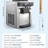 VEVOR Commercial Ice Cream Machine, 20-28L/H Yield, 2200W 3-Flavor Countertop Soft Serve Ice Cream Maker with 2 x 6L Hoppers & Hopper Agitation, Pre-Cooling Self-Cleaning for Snack Dessert Shops