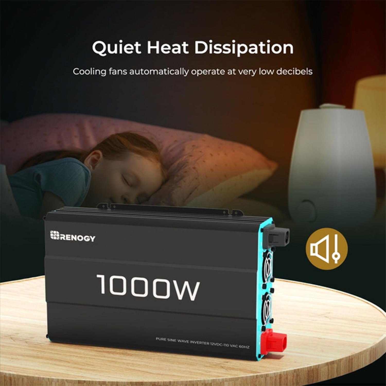 Renogy 1000W Pure Sine Wave Inverter 12V DC to 120V AC Converter for Home, RV, Truck, Off-Grid Solar Power 110V with Built-in 5V/2.1A USB Port, Hardwire Remote Controller Renogy 1000W Pure Sine Wave Inverter 12V DC to 120V AC Converter for Home, RV, Truck, Off-Grid Solar Power 110V with Built-in 5V/2.1A USB Port, Hardwire Remote Controller - Image 7
