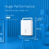 hOmeLabs Dehumidifier 1,800 Sq Ft 8 Pint (MAX 24 Pint at 95°F, 90% RH) | WIFI + Upgraded Advanced Humidity & Moisture Control, Quiet, Efficient, Auto Shut-off, Ideal for Home, Basement, Office