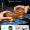 EUHOMY 2.2'' Clear Ice Cube Maker Countertop with APP, 2 Square Ice Ready in 27 Mins for Whiskey, Slow-Melting & Self-Cleaning, 110 Pcs/Day, 24H Timer, Clear Ice Maker with Ice Tong for Home/Bar