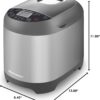 Elite Gourmet EBM8103SS Bread Maker, 3 Sizes, 19 Functions, Stainless Steel | Programmable 2 Lb Automatically Bakes Gluten-Free, White, Wheat, Rye, French and More Loaf Types at Home