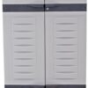 Sunnydaze 72" H Resin Garage Storage Cabinet - Garage Cabinet with Lockable Doors and Adjustable Shelves - Freestanding Utility Storage for Laundry Room, Office, Basement - Gray