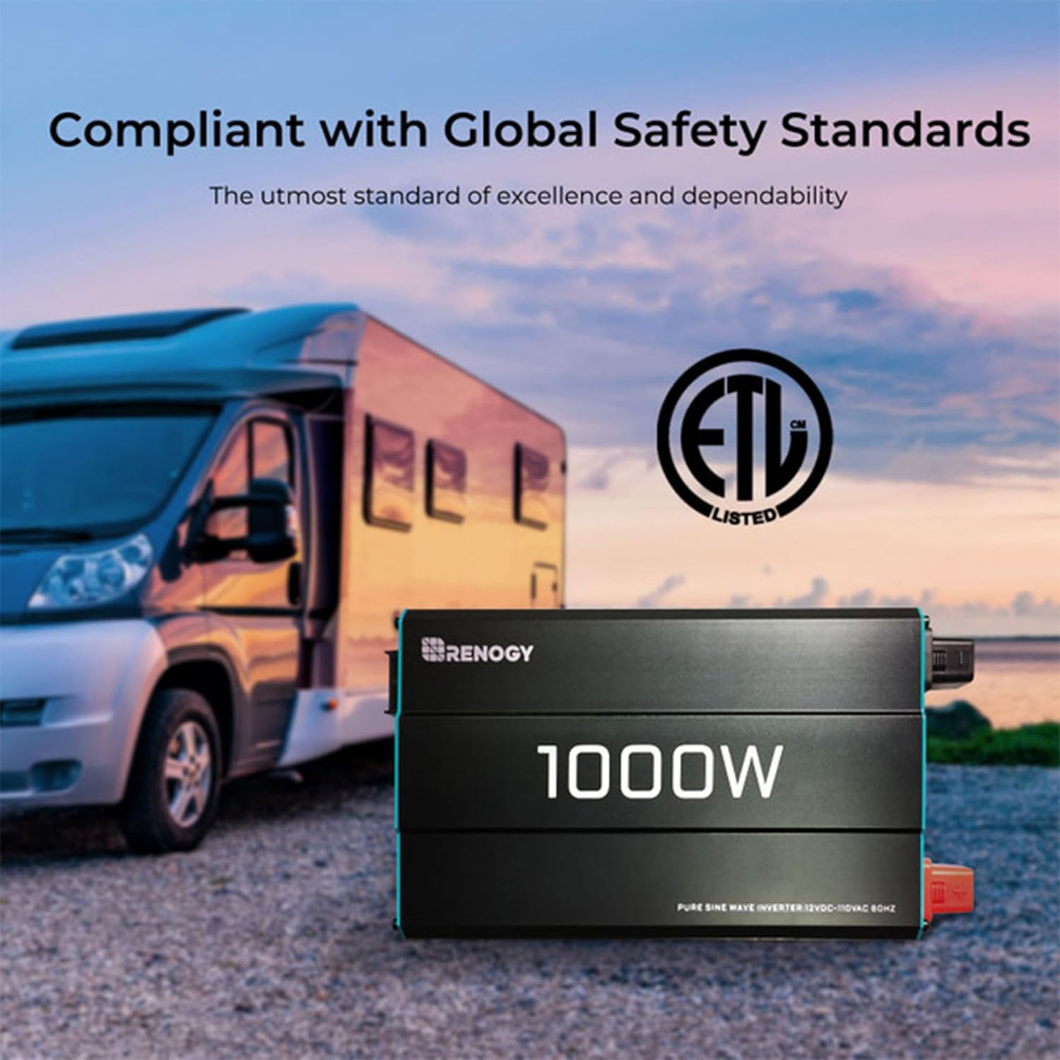 Renogy 1000W Pure Sine Wave Inverter 12V DC to 120V AC Converter for Home, RV, Truck, Off-Grid Solar Power 110V with Built-in 5V/2.1A USB Port, Hardwire Remote Controller Renogy 1000W Pure Sine Wave Inverter 12V DC to 120V AC Converter for Home, RV, Truck, Off-Grid Solar Power 110V with Built-in 5V/2.1A USB Port, Hardwire Remote Controller - Image 10