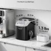 EUHOMY Nugget Ice Maker Countertop with Handle, Ready in 4 Mins, Max 40lbs/24H, Chewable Ice, Self-Cleaning, Portable Sonic Ice Maker with Basket and Scoop, for Home/Party/RV/Camping (Black)