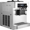VEVOR Commercial Ice Cream Machine, 20-28L/H Yield, 2200W 3-Flavor Countertop Soft Serve Ice Cream Maker with 2 x 6L Hoppers & Built-In Puffing Pump, Pre-Cooling Low-Mix Alert for Snack Dessert Shops