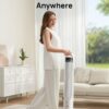 DREO Tower Fan for Bedroom, 90° Oscillating Standing Fans for Room with 4 Speeds, 3 Modes, 28dB Quiet for Sleep, 26ft/s Velocity, 8H Timer, Remote, Living Room, Office, Home, White