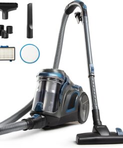 Vacmaster Ultra Silent Bagless Canister Vacuum, 60dB Quiet Powerful Suction Carpet and Hard Floor Scrubber, HEPA Cleaner Machine with 16ft Retractable Cord & Onboard Storage - CC0501