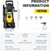 VEVOR Electric Pressure Washer, 2000 PSI, Max 1.65 GPM Power Washer w/ 20 ft Hose & Reel, 4 Quick Connect Nozzles, Foam Cannon, Portable to Clean Patios, Cars, Fences, Driveways, ETL Listed