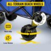 VEVOR Collapsible Wagon with Canopy, 220lbs Foldable Wagon, Beach Wagon Cart with Big Wheels and Canopy with Adjustable Push Pulling Handles VEVOR Collapsible Wagon with Canopy, 220lbs Foldable Wagon, Beach Wagon Cart with Big Wheels and Canopy with Adjustable Push Pulling Handles