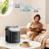 EUHOMY Nugget Ice Maker Countertop with Handle, Ready in 6 Mins, 38lbs/Day, Removable Top Cover, Self-Cleaning, Portable Chewable Ice Maker with Basket, Scoop, for Home/RV/Party/Camping (Gloss Black)