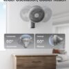 PELONIS 14 inch Wall Mount Fan with Remote Control, Oscillating Fan with 26ft Powerful Airflow, 3 Speeds & 3 Modes, Auto 90° Horizontal & 68° Vertical Tilt, Indoor, 36dB, Ideal for Home, Garage, Gym, Grey