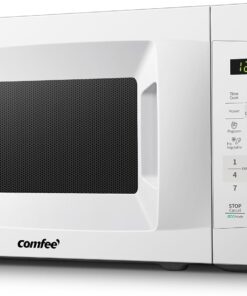 COMFEE' Countertop Microwave Oven, 0.7 Cu.Ft, 700W,Pearl White, ECO Mode | Sound On/Off, One-Touch Buttons, Child Lock, for Apartment, Dorm & Office