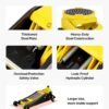 VEVOR 3 Ton Low Profile Floor Jack | Heavy-Duty Racing, Dual Pistons Quick Lift Pump, Lifting Range 3.35"-19.69"