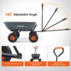 VEVOR 4 Cu.Ft. 600lbs Poly Garden Dump Cart, Heavy Duty 4 Wheel Wheelbarrow Yard Cart Dump Wagon with 10in All Terrain Wheels, Steel Frame and Quick Release System