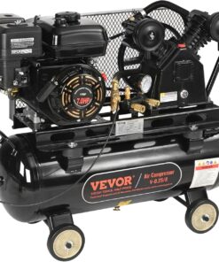 VEVOR 13.2 Gallon Gas Powered Air Compressor, 7HP 9CFM@115PSI Air Compressor Tank on Wheels, Gas Driven Piston Pump Air Compressed System with 115PSI Maximum Pressure for Workshop Construction Sites