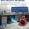 ALORAIR 600 CFM Air Mover Blower Fan for Industrial, Workshop, and Home Use - 3 Speeds, 5 Adjustable Angles and Daisy Chain - Ideal for Water Damage Restoration and Plumbing - GF600A Red