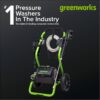 Greenworks 2000 PSI (1.1 GPM Max) Electric Power Washer (25°, 40°, Soap Nozzle) For Use On Decks, Fences, Concrete Patios, Sidewalks & More. Medium-Duty