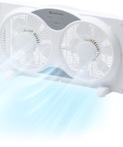 Comfort Zone 9-Inch Smart WiFi Twin Window Fan – 3-Speed Dual Blade Fan with App & Voice Control, Reversible Exhaust, Cooling & Circulate Modes, Expandable 23.5" to 37", Bug Screen