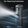 DREO TurboCool Outdoor Misting Fan 711AS, 33 ft/s High Velocity, 12 Speeds, 4 Modes Smart Standing Floor Fan, 150° Customizable Oscillating, 20 dB Quiet DC Motor for Bedroom, Weather Resistant, Charcoal
